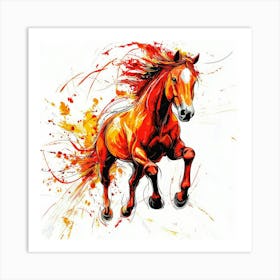 Horse Painting.Generated AI. Wall Art Print Art Print