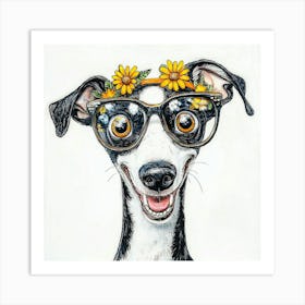 Greyhound In Sunglasses 1 Art Print