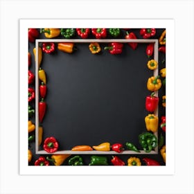 Colorful Peppers In A Frame 39 Art Print