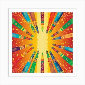 Colorful Crayons Art Print