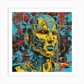 Andy Getty, Pt X, In The Style Of Lowbrow Art, Technopunk, Vibrant Graffiti Art, Stark And Unfiltere (4) Art Print