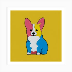 Colorful Corgi Pop Art - Vibrant Dog Wall Decor for Modern Homes Art Print