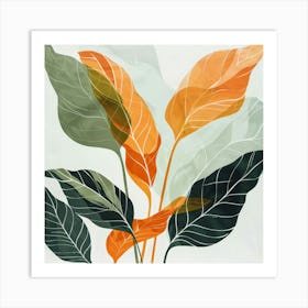 Orange Leaves 3 Art Print