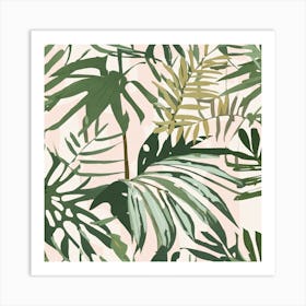 Tropical Leaves Wallpaper Art Print