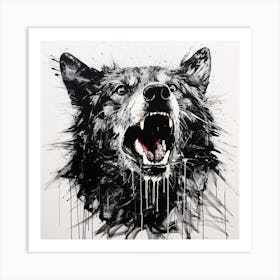 Wolf splash Art Print
