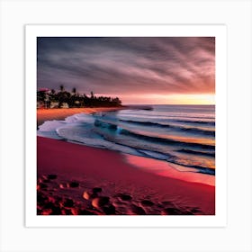 Sunset On The Beach 637 Art Print