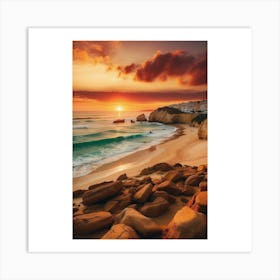 Sunset At The Beach Art Print