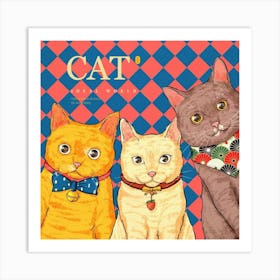 Cat and cat Art Print