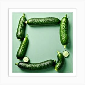 Cucumbers In A Frame 2 Art Print