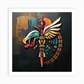 Eagle aztec Art Print