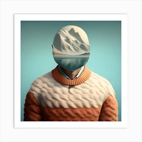 Mountain Man In A Sweater Art Print