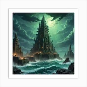 Adorable Cartoon Style The Sunken City Art Print