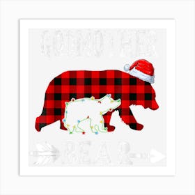 Red Plaid Godmother Bear Christmas Pajama Matching Family Art Print