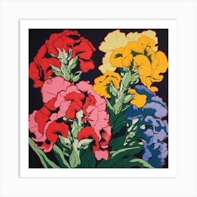 Snapdragon 2 Pop Art Illustration Square Art Print