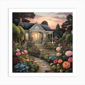 Garden At Dusk Art Print 3 Art Print