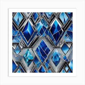 Blue Diamonds 2 Art Print