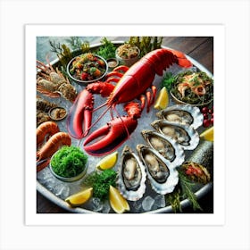 A Luxurious Seafood Platter Called Leviathan S Fe Art Print