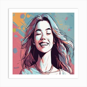 Happy Girl Smiling Art Print