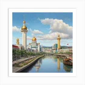 Brunei City Art Print 2 Art Print