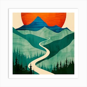 Sunset Over The Mountains Art Print