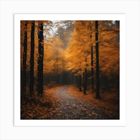 Autumn Forest Path 2 Art Print