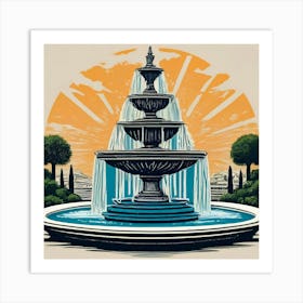 Fountain - Fountain Stock Videos & Royalty-Free Footage Art Print