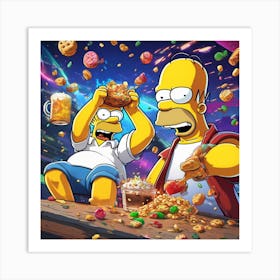 The Simpson  family enjoying eaten 😋 food Art Print