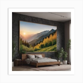 Sunrise In The Mountains Art Print
