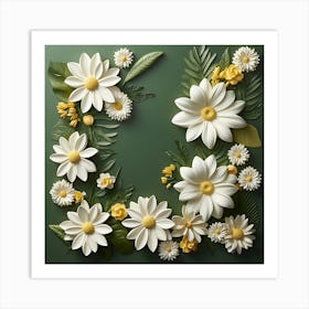 Letter L With Daisies Art Print