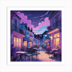 Cafe Terrace At Night (21) Art Print