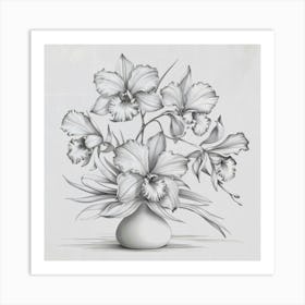 Orchids In A Vase Art Print