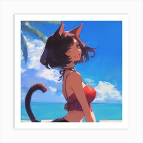 Cat Girl 1 Art Print