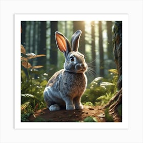 Rabbit In The Forest 99 Art Print