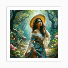 Girl In The Forest15 Art Print