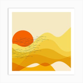 Sunset On The Beach 1 Art Print