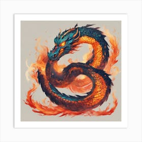 Japanese dragon Art Print