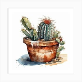 Watercolor Cactus 4 Art Print