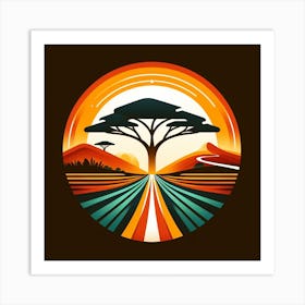 African Sunset Art Print