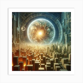 Futuristic City,Inspired by Paul Klee's abstract works 1 Art Print