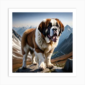 St Bernard Dog 73 Art Print