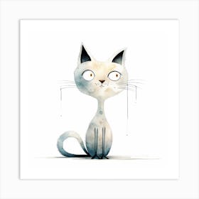 Cat With Big Eyes Art Print