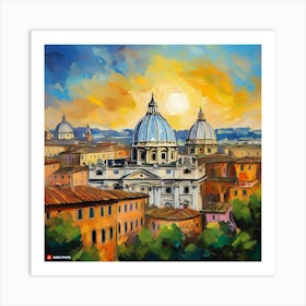 Rome At Sunset Art Print