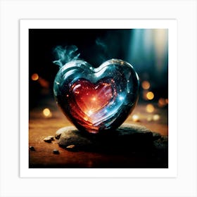 Photoreal Beautiful Air Stone Heart With Magic Shining 3 (1) 2 Art Print