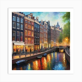 Amsterdam S Bustling Streets Alive With Colorful Impure art print Art Print