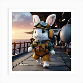 Bunny In Uniform Art Print