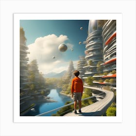 Futuristic Cityscape 225 Art Print