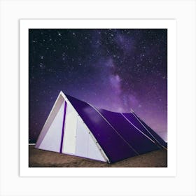 Tent of purple under purple skies Art Print