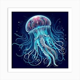 Illustration Jellyfish 3 Art Print