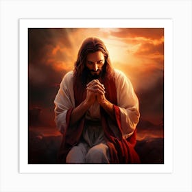 Jesus Praying Art Print