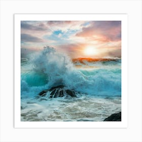 Sunset Over The Ocean Art Print